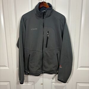 Columbia Core Interchange Jacket Mens Size Large Black Full Zip Pockets Logo Vtg
